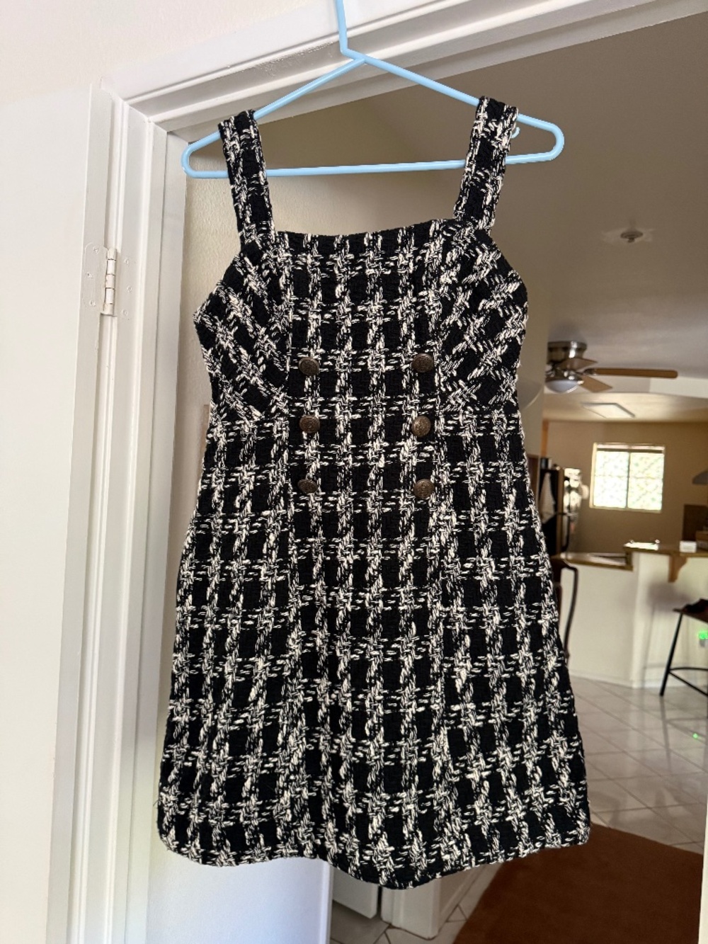 Wool black and white anthropology mini dress